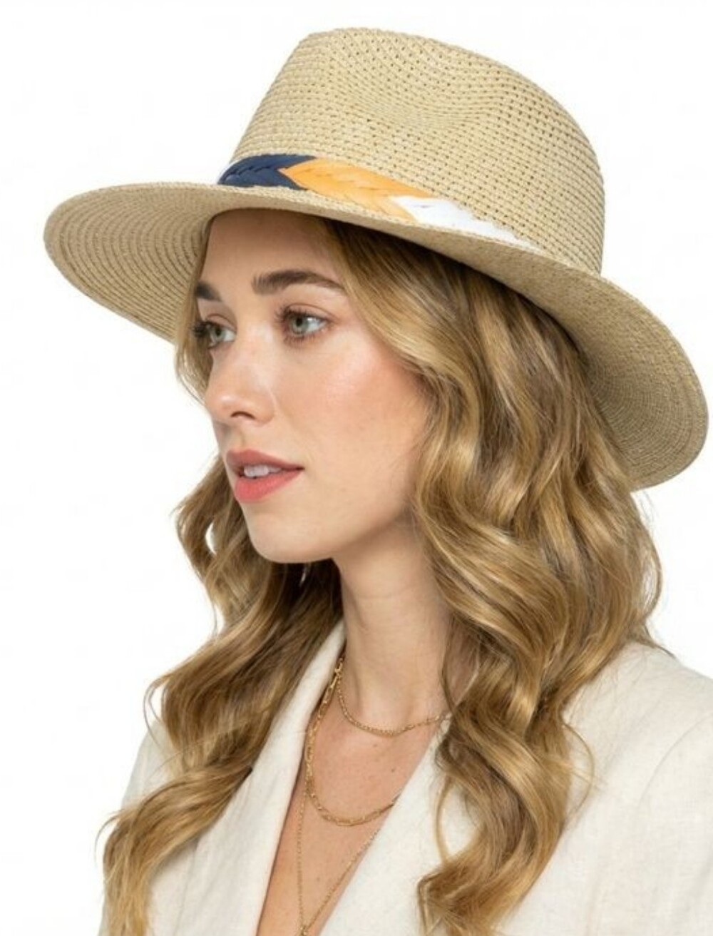 Ivory Chevron Panama Hat - Picture 4 of 4